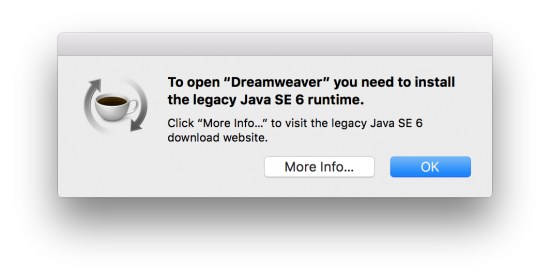 Dreamweaver Needs Java