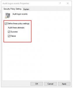 Track Failed Logon Groupo Policy Auditing