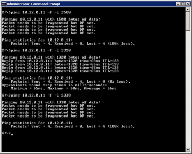 Windows- Packet Fragementation