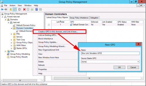 create and link group policy