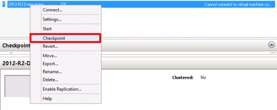 Checkpoint Windows VM