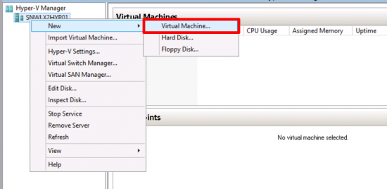 Hyper-V Create New VM