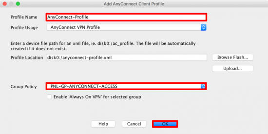 Assign AnyConnect Profile