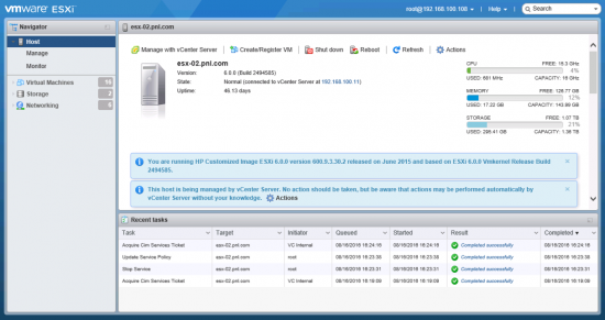 HP Server Embedded Host Client