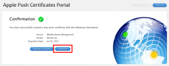 Meraki - Download Signing Cert