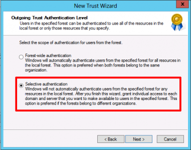 Trust Selective Authentication