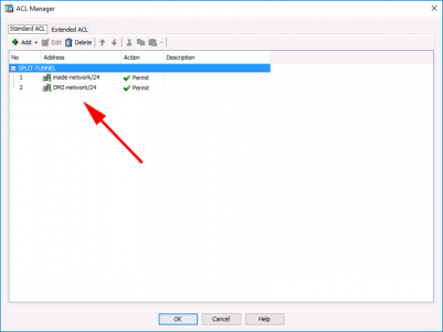 ASDM Split-Tunnel ACL
