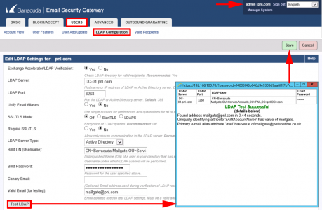 Barracuda Check Domain Email