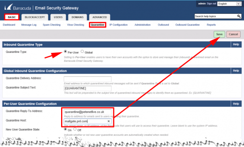 Barracuda Allow Users Unblock