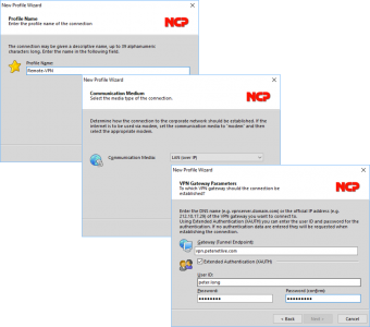 NCP VPN Profile Settings