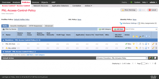 FirePOWER URL Filtering Rule