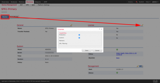 Allocate SFR Control License