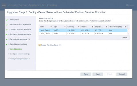 vCenter Appliance Storage