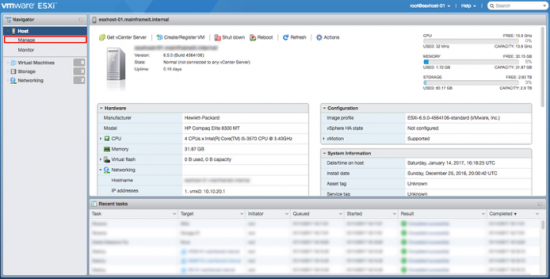 ESX Setting Web Client