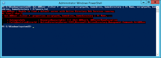 Active Directory Web Services Running