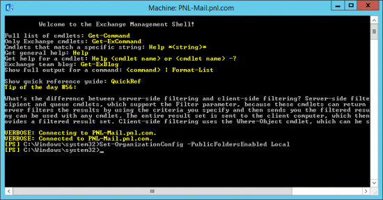 Set Public Folders via PowerShell