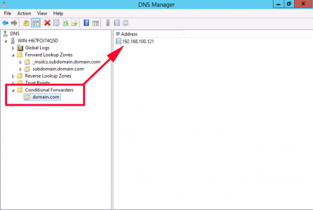 Setup Domain Conditional Forwarding