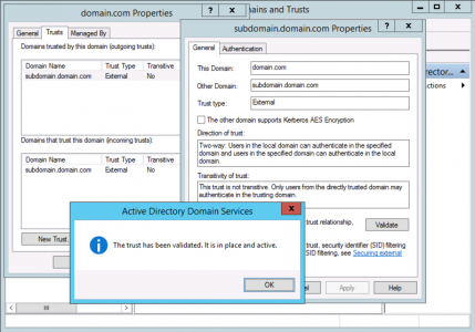 Validate a domain trust