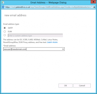 Exchange 2016 Additional Email Addresses