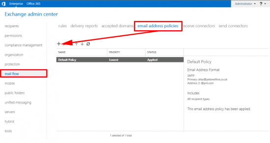 Exchange 2016 Address Policies