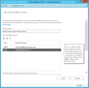 Exchange Address Policy Per OU