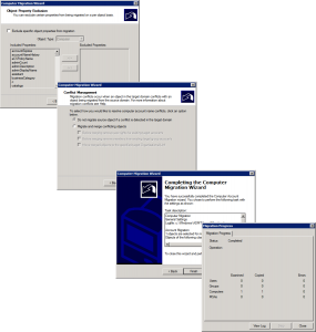 Migrating computers with ADMT