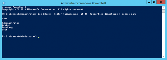  PowerShell find Users AdminCount