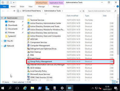 Domain Group Policy Management Console