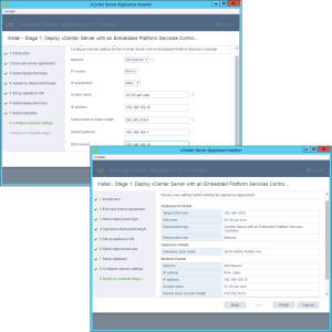 vCenter 6.5 Appliance IP Settings