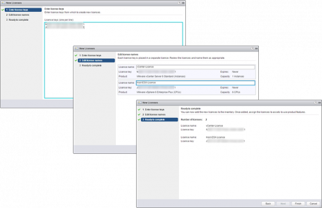 vCenter Appliance Licences