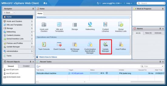 vSphere Web Client Update Manager