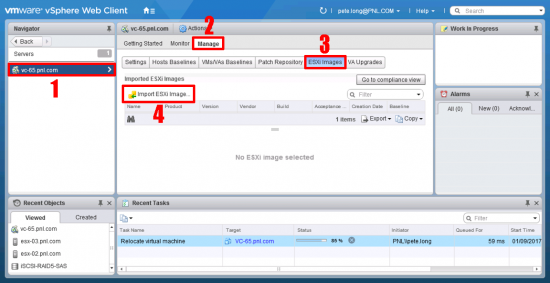 vSphere Web Upload ESX Image