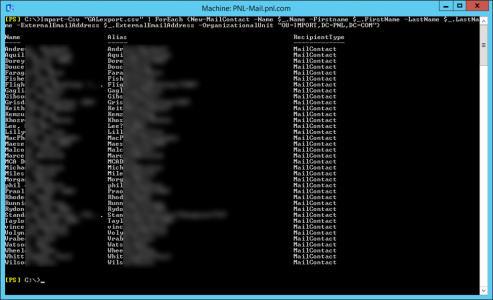 Import Mail contacts Exchange from CSV