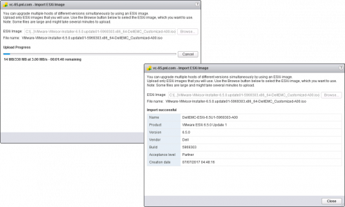 vSphere Web Upload Dell HP ESX Image