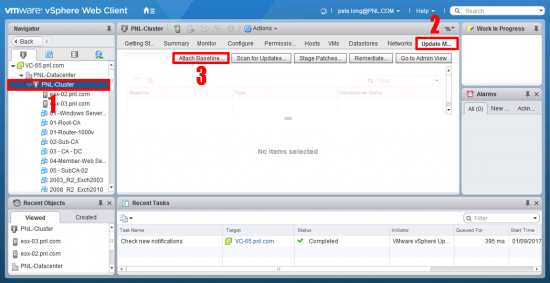 vSphere Attach Baseline to Cluster