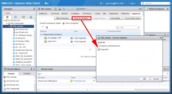 vSphere Scan for Upgrades