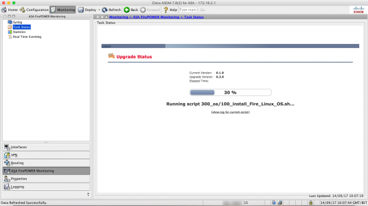FirePOWER Upgrade Task Progress 6.2.0