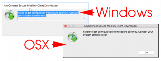 Failed to get configuration from secure gateway