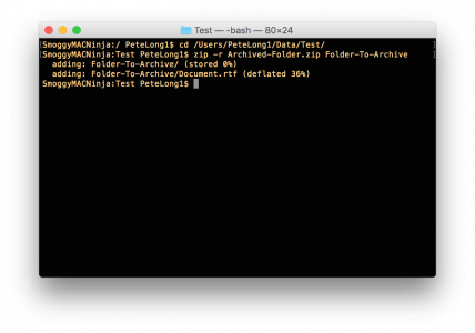 MAC Compress Folder to Zip in Terminal