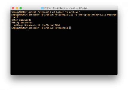 MAC OSX Create Password Protected Zip File