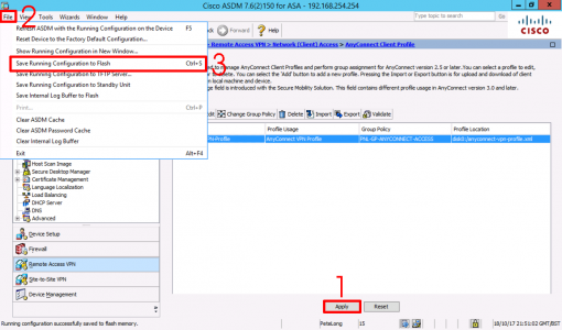 ASDM Save Changes