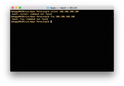 Mac Telnet and FTP Missing