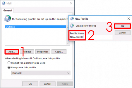 Outlook Create New Mail Profile