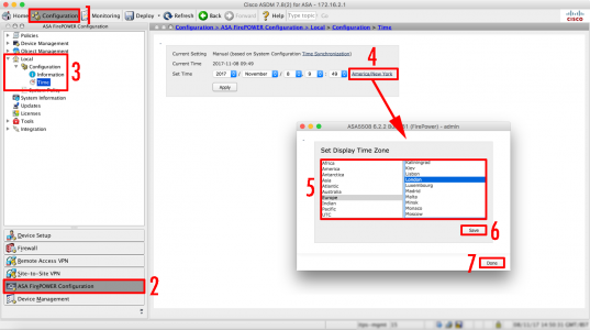 FirePOWER Change Time Zone
