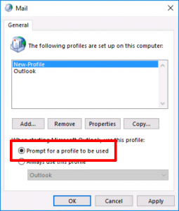 Outlook Prompt For Profile