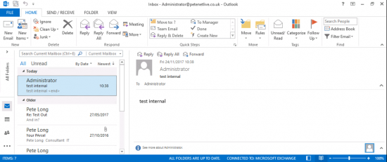 Outlook Loaded Correctly