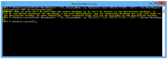 PowerShell - Resume Move Request