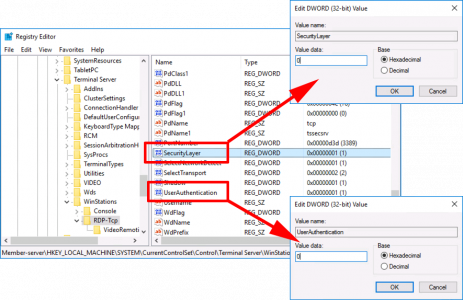 Disable NLA Though Registry