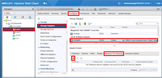 VMware add iSCSI Port Binding