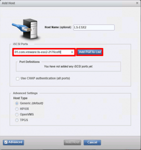 Storewize v3700 Add Host Ports